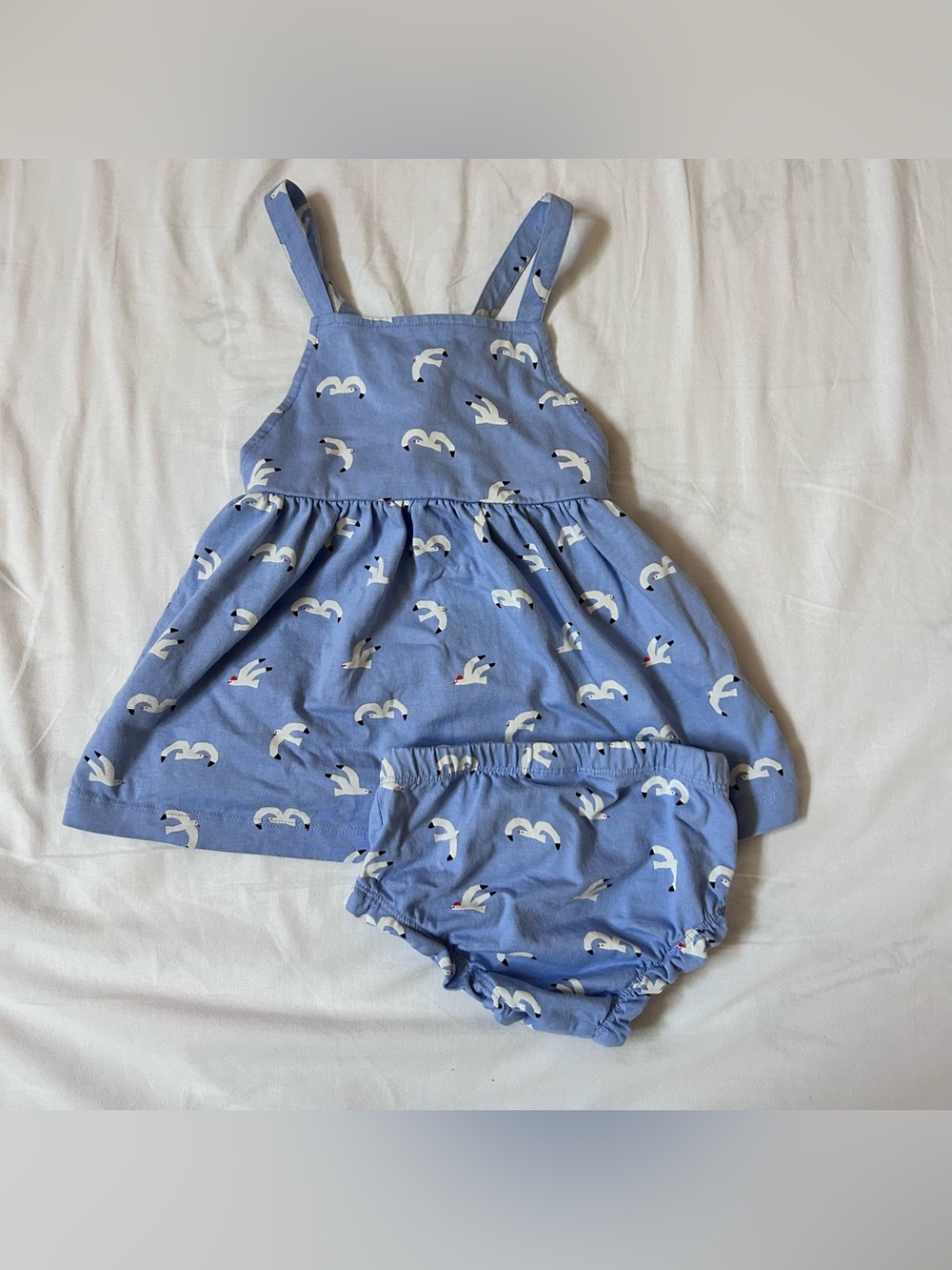 Hanna andersson seagull dress with bloomers size 18-24 months
